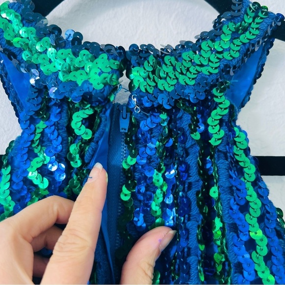 Vintage 1960s Mike Benet Formals Sequin Halter Neck Dress - Picture 5 of 11